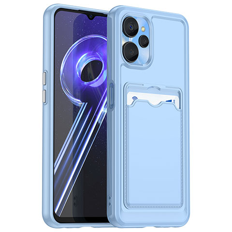 Realme 10T 5G用360度 フルカバー極薄ソフトケース シリコンケース 耐衝撃 全面保護 バンパー J02S Realme ブルー