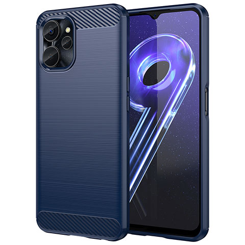 Realme 10T 5G用シリコンケース ソフトタッチラバー ライン カバー Realme ネイビー