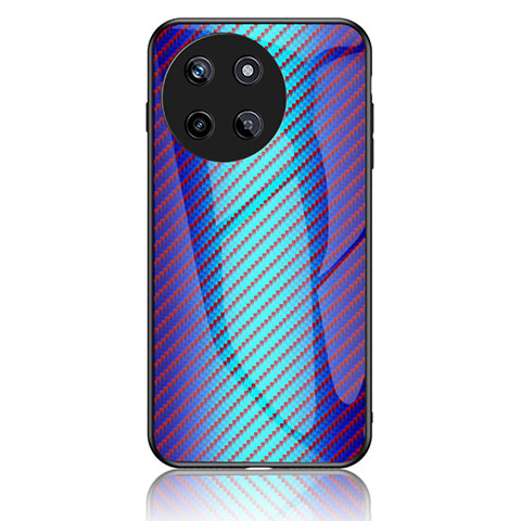 Realme 11 4G用ハイブリットバンパーケース プラスチック 鏡面 虹 グラデーション 勾配色 カバー LS2 Realme ネイビー