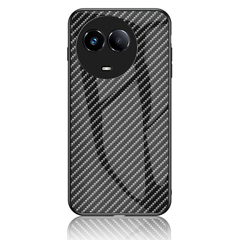 Realme 11 5G用ハイブリットバンパーケース プラスチック 鏡面 虹 グラデーション 勾配色 カバー LS2 Realme ブラック