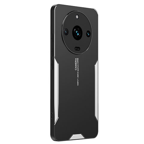 Realme 11 Pro 5G用ケース 高級感 手触り良い アルミメタル 製の金属製 兼シリコン カバー PB2 Realme シルバー