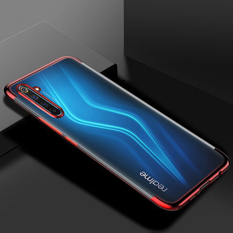 Realme 6 Pro用極薄ソフトケース シリコンケース 耐衝撃 全面保護 クリア透明 H01 Realme レッド