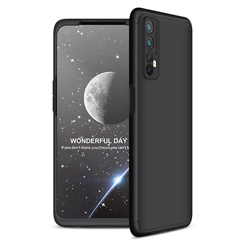 Realme 7用ハードケース プラスチック 質感もマット 前面と背面 360度 フルカバー Realme ブラック