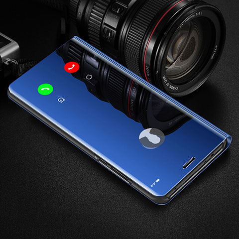 Realme 7i RMX2193用手帳型 レザーケース スタンド 鏡面 カバー L02 Realme ネイビー