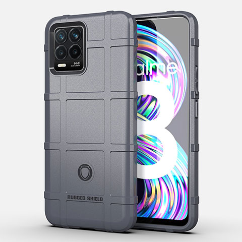 Realme 8 Pro用360度 フルカバー極薄ソフトケース シリコンケース 耐衝撃 全面保護 バンパー J02S Realme グレー