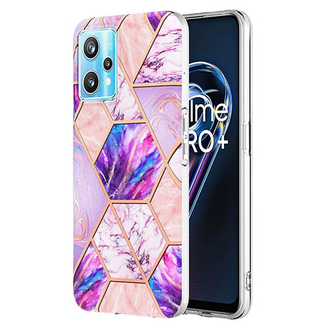 Realme 9 4G用シリコンケース ソフトタッチラバー バタフライ パターン カバー Y04B Realme ラベンダー