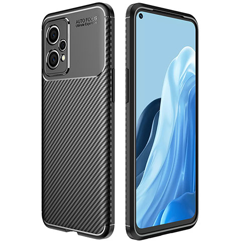 Realme 9 4G用シリコンケース ソフトタッチラバー ツイル カバー S01 Realme ブラック