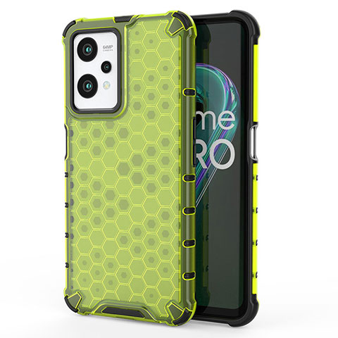 Realme 9 5G用360度 フルカバー ハイブリットバンパーケース クリア透明 プラスチック カバー AM3 Realme グリーン