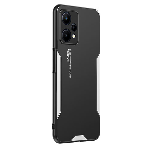 Realme 9 5G用ケース 高級感 手触り良い アルミメタル 製の金属製 兼シリコン カバー PB2 Realme シルバー