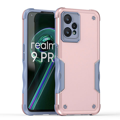 Realme 9 5G用ハイブリットバンパーケース プラスチック 兼シリコーン カバー QW1 Realme ローズゴールド