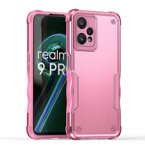 Realme 9 5G用ハイブリットバンパーケース プラスチック 兼シリコーン カバー QW1 Realme ピンク