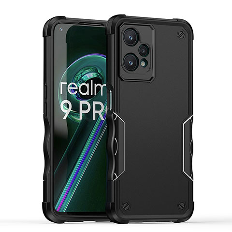 Realme 9 5G用ハイブリットバンパーケース プラスチック 兼シリコーン カバー QW1 Realme ブラック