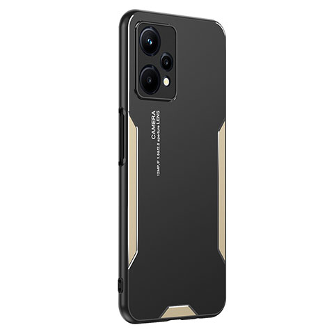 Realme 9 Pro 5G用ケース 高級感 手触り良い アルミメタル 製の金属製 兼シリコン カバー PB2 Realme ゴールド