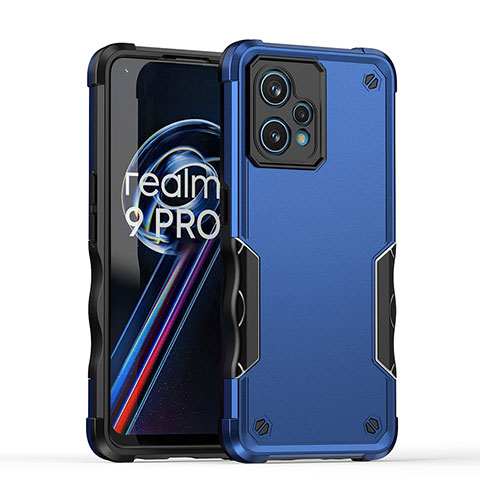 Realme 9 Pro+ Plus 5G用ハイブリットバンパーケース プラスチック 兼シリコーン カバー QW1 Realme ネイビー