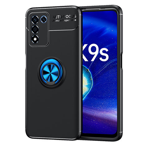 Realme 9 SE 5G用極薄ソフトケース シリコンケース 耐衝撃 全面保護 アンド指輪 マグネット式 バンパー JM1 Realme ネイビー・ブラック