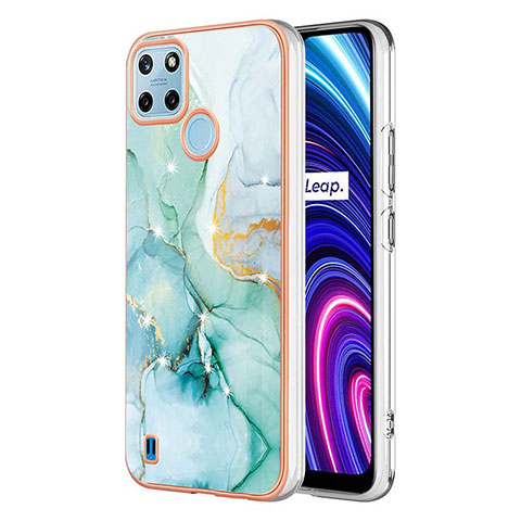 Realme C25Y用シリコンケース ソフトタッチラバー バタフライ パターン カバー Y01B Realme グリーン