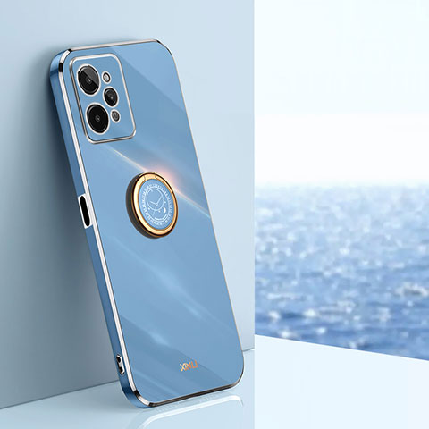 Realme C31用極薄ソフトケース シリコンケース 耐衝撃 全面保護 アンド指輪 マグネット式 バンパー XL1 Realme ネイビー