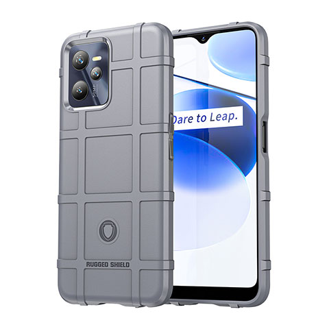 Realme C35用360度 フルカバー極薄ソフトケース シリコンケース 耐衝撃 全面保護 バンパー J01S Realme グレー