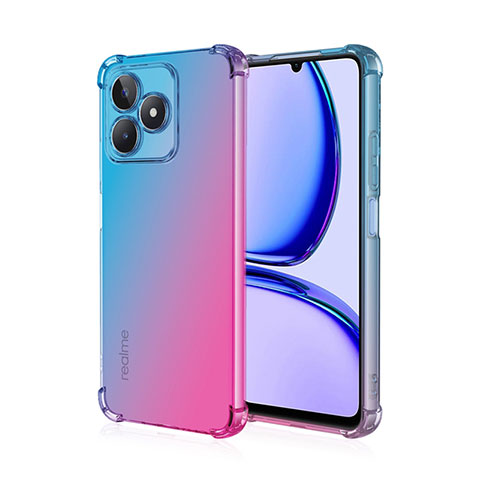 Realme C53用極薄ソフトケース グラデーション 勾配色 クリア透明 Realme ネイビー