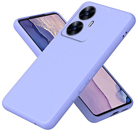 Realme C55用360度 フルカバー極薄ソフトケース シリコンケース 耐衝撃 全面保護 バンパー H01P Realme ラベンダー