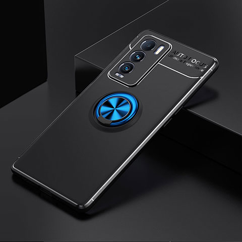 Realme GT Master Explorer 5G用極薄ソフトケース シリコンケース 耐衝撃 全面保護 アンド指輪 マグネット式 バンパー SD1 Realme ネイビー・ブラック