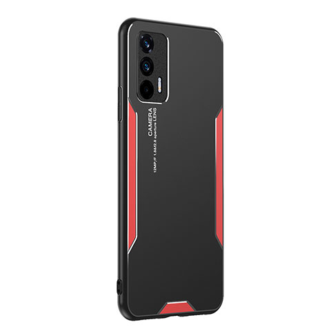 Realme GT Neo 2T 5G用ケース 高級感 手触り良い アルミメタル 製の金属製 兼シリコン カバー PB2 Realme レッド