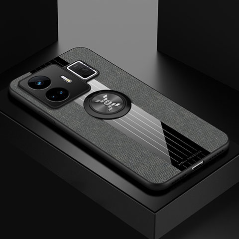 Realme GT Neo6 5G用極薄ソフトケース シリコンケース 耐衝撃 全面保護 アンド指輪 マグネット式 バンパー X01L Realme グレー