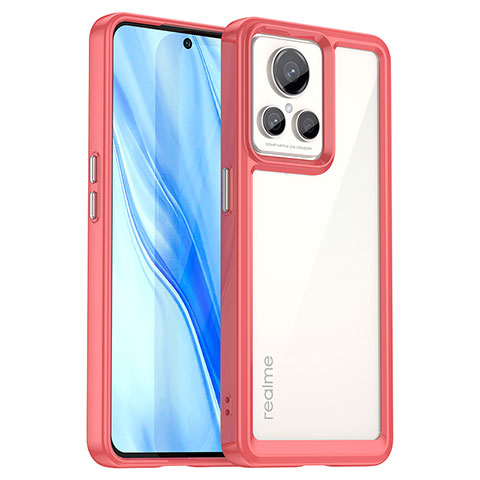 Realme GT2 Master Explorer用ハイブリットバンパーケース クリア透明 プラスチック カバー J01S Realme レッド