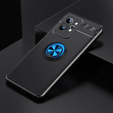 Realme GT2 Pro 5G用極薄ソフトケース シリコンケース 耐衝撃 全面保護 アンド指輪 マグネット式 バンパー SD1 Realme ネイビー・ブラック