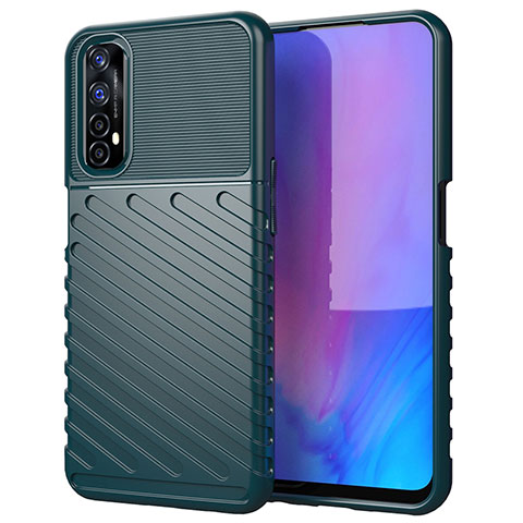 Realme Narzo 20 Pro用シリコンケース ソフトタッチラバー ツイル カバー Realme モスグリー