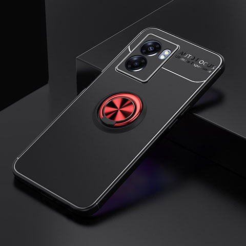 Realme Narzo 50 5G用極薄ソフトケース シリコンケース 耐衝撃 全面保護 アンド指輪 マグネット式 バンパー JM2 Realme レッド・ブラック