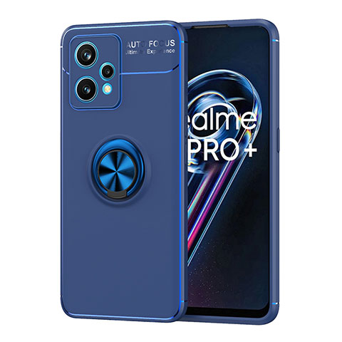 Realme Narzo 50 Pro 5G用極薄ソフトケース シリコンケース 耐衝撃 全面保護 アンド指輪 マグネット式 バンパー SD2 Realme ネイビー