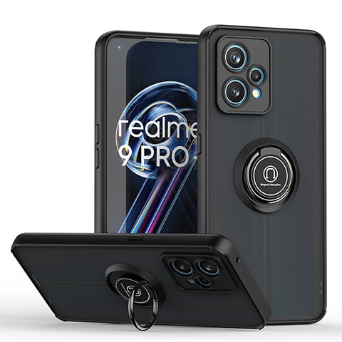 Realme Narzo 50 Pro 5G用ハイブリットバンパーケース プラスチック アンド指輪 マグネット式 QW2 Realme ブラック