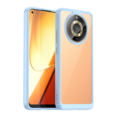 Realme Narzo 60 5G用ハイブリットバンパーケース クリア透明 プラスチック カバー J01S Realme ネイビー