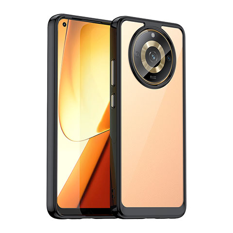 Realme Narzo 60 5G用ハイブリットバンパーケース クリア透明 プラスチック カバー J01S Realme ブラック