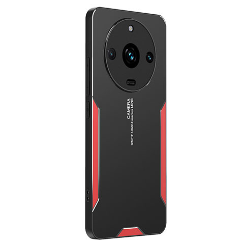 Realme Narzo 60 Pro 5G用ケース 高級感 手触り良い アルミメタル 製の金属製 兼シリコン カバー PB2 Realme レッド