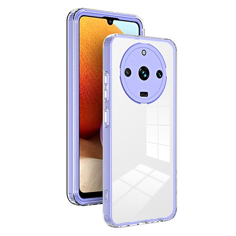 Realme Narzo 60 Pro 5G用ハイブリットバンパーケース クリア透明 プラスチック 鏡面 カバー H01P Realme パープル