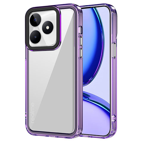 Realme Narzo N53用ハイブリットバンパーケース クリア透明 プラスチック カバー AC1 Realme ラベンダー