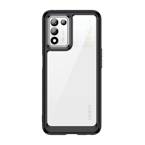 Realme Q3s 5G用ハイブリットバンパーケース クリア透明 プラスチック カバー J01S Realme ブラック