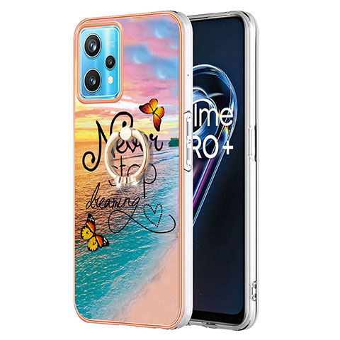 Realme Q5 5G用シリコンケース ソフトタッチラバー バタフライ パターン カバー アンド指輪 Y03B Realme マルチカラー