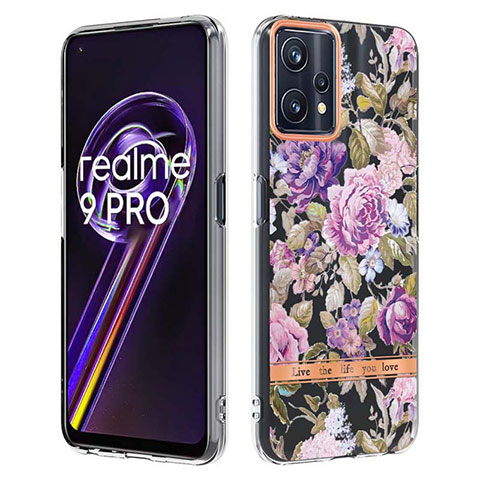 Realme Q5 5G用シリコンケース ソフトタッチラバー バタフライ パターン カバー Y06B Realme ラベンダー