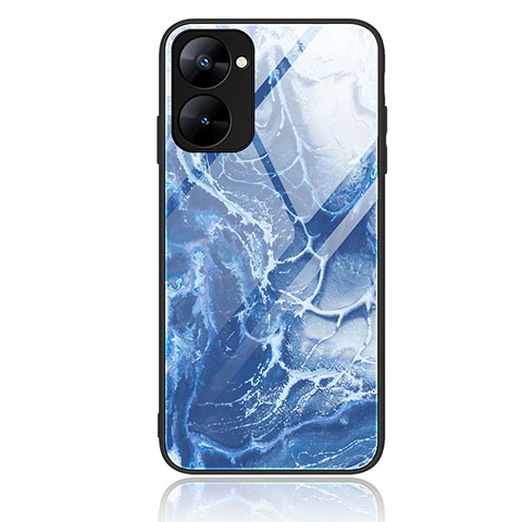 Realme Q5x 5G用ハイブリットバンパーケース プラスチック パターン 鏡面 カバー JM1 Realme ネイビー