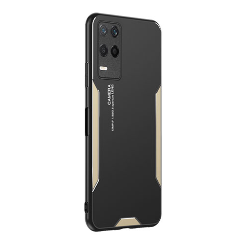 Realme V13 5G用ケース 高級感 手触り良い アルミメタル 製の金属製 兼シリコン カバー PB2 Realme ゴールド