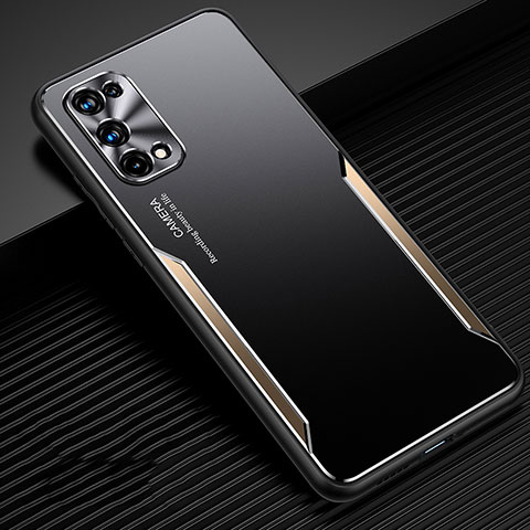 Realme V15 5G用ケース 高級感 手触り良い アルミメタル 製の金属製 カバー M01 Realme ゴールド