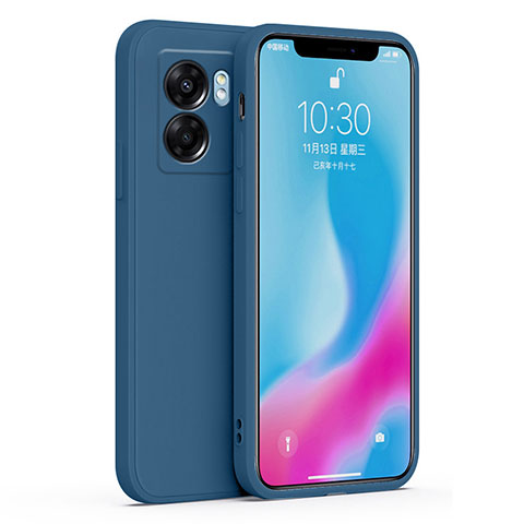 Realme V23i 5G用360度 フルカバー極薄ソフトケース シリコンケース 耐衝撃 全面保護 バンパー S01 Realme ブルー