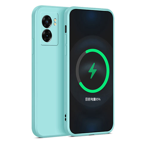 Realme V23i 5G用360度 フルカバー極薄ソフトケース シリコンケース 耐衝撃 全面保護 バンパー Realme ライトブルー