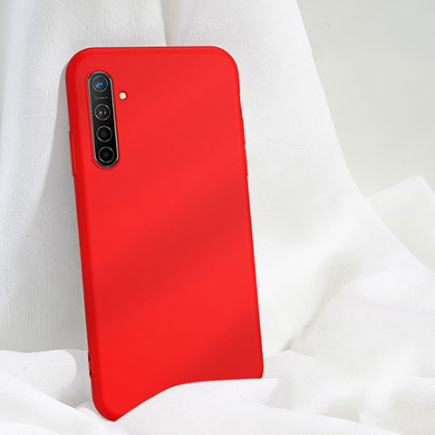 Realme X2用360度 フルカバー極薄ソフトケース シリコンケース 耐衝撃 全面保護 バンパー S03 Realme レッド