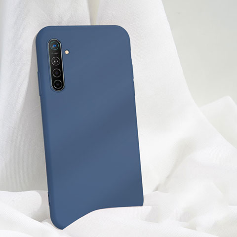 Realme X2用360度 フルカバー極薄ソフトケース シリコンケース 耐衝撃 全面保護 バンパー S03 Realme ネイビー