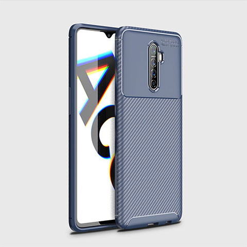 Realme X2 Pro用シリコンケース ソフトタッチラバー ツイル カバー Realme ネイビー