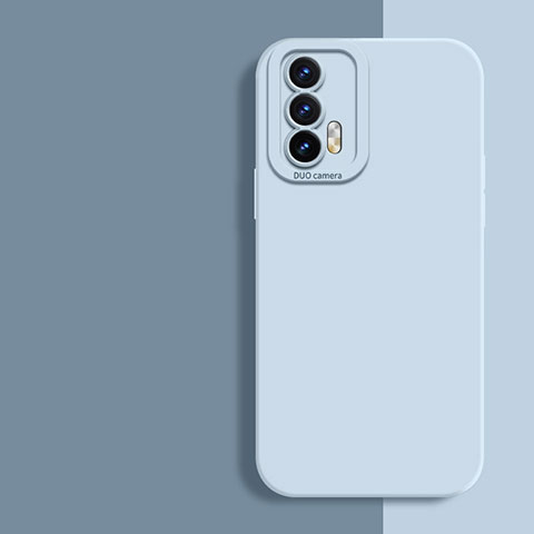 Realme X7 Max 5G用360度 フルカバー極薄ソフトケース シリコンケース 耐衝撃 全面保護 バンパー Realme ライトブルー